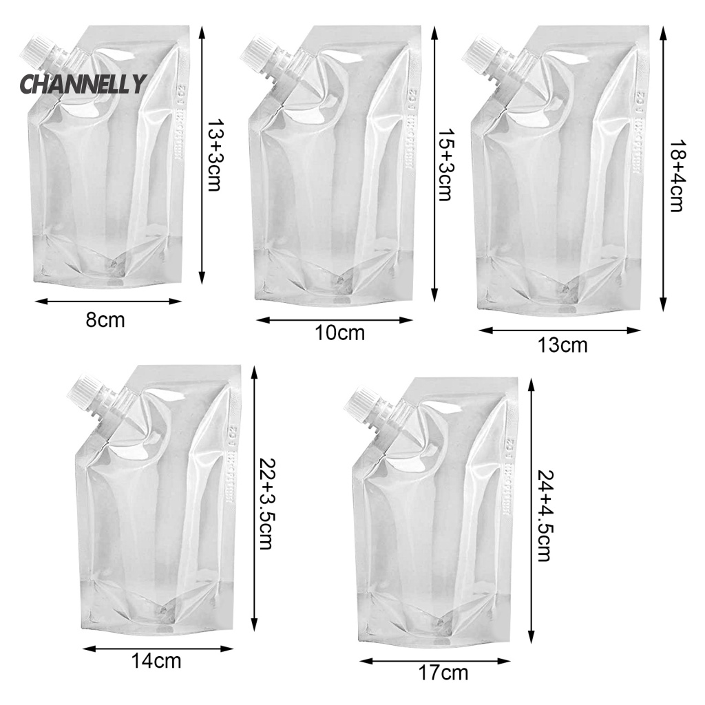 Channelly Túi Đựng Nước Uống / Nước Ép / Nước Trái Cây Có Phễu Chống Rò Rỉ
