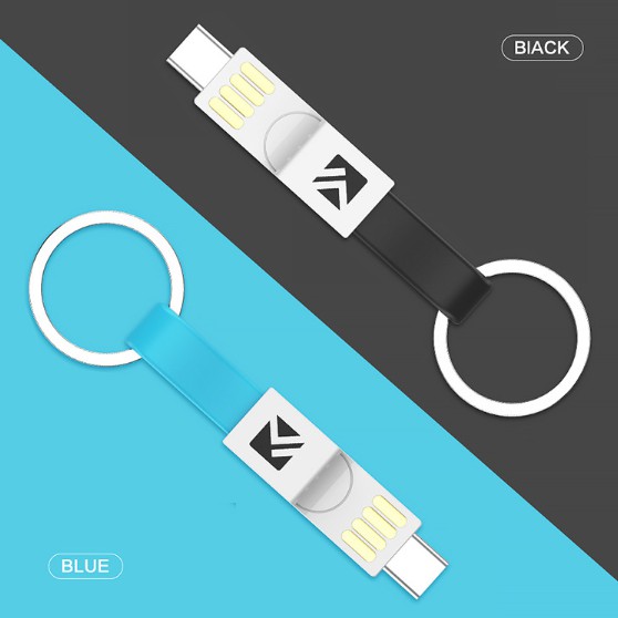 Cáp sạc Micro USB &amp; Type C &amp; 3 trong 1 thiết kế móc khóa tiện dụng