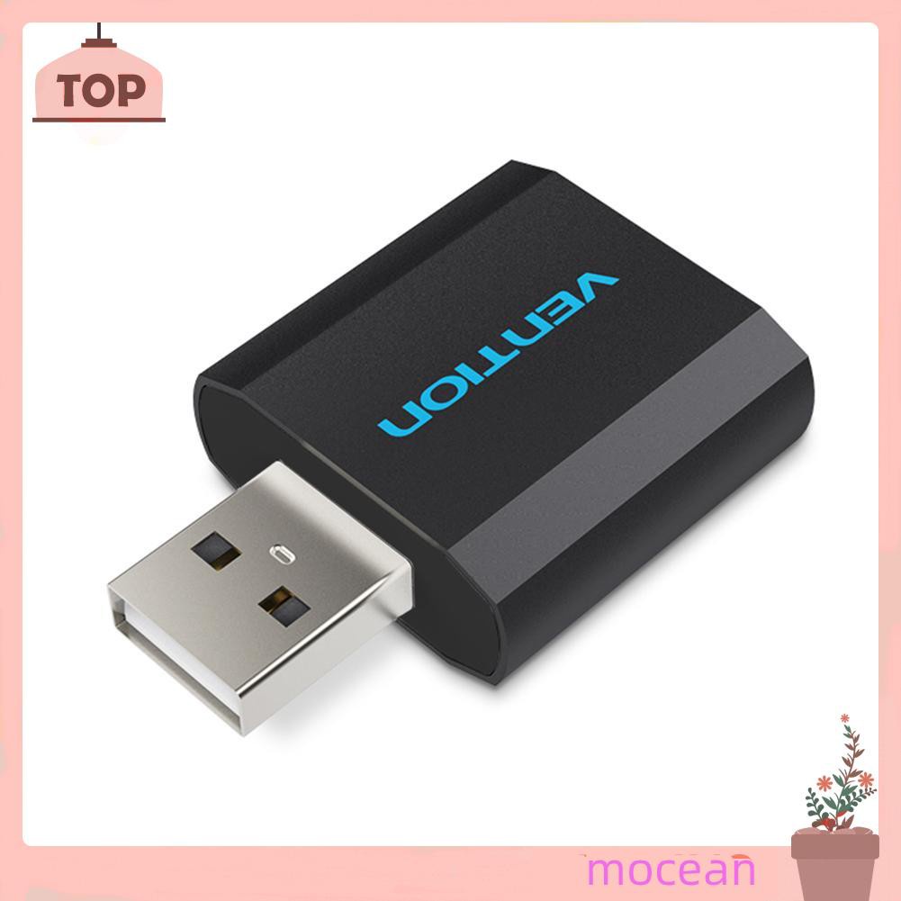 Mocean Vention Sound Card USB to 3.5mm Jack Female Headphone External Audio Card