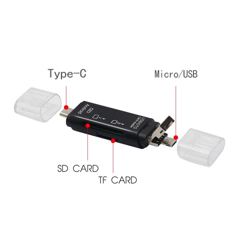 Đầu Đọc Thẻ Nhớ 3 Trong 1 Cổng Usb 2.0 Otg Tf / Sd Cho Android Máy Tính