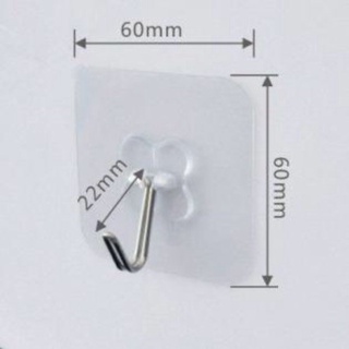 (Siêu giảm giá) Combo 10 Móc Dán Tường Siêu Dính Trong Suốt Chịu Lực Tốt 6x6Cm