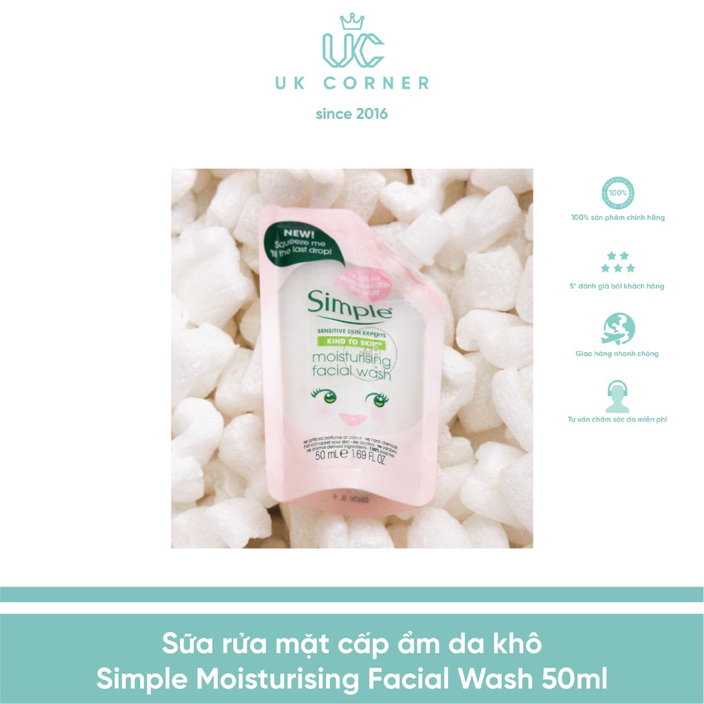 Sữa rửa mặt cấp ẩm da khô Simple Moisturising Facial Wash | BigBuy360 - bigbuy360.vn