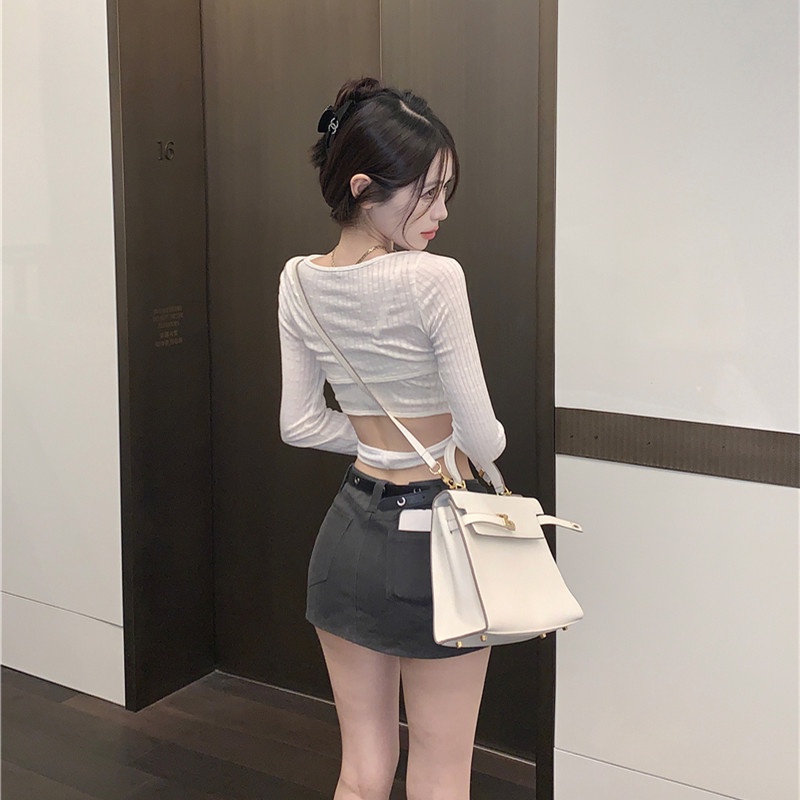 Áo Thun Dệt Kim Tay Dài In Họa Tiết Thời Trang Cho Nữ