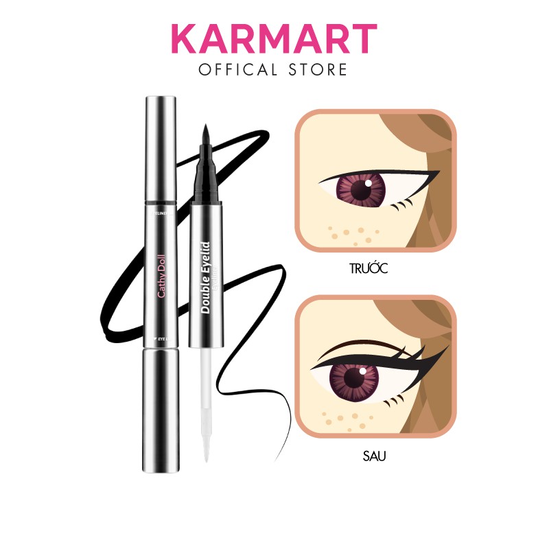 Bút Gel Kích Mí Và Kẻ Mắt 2 Trong 1 Cathy Doll Double Eyelid Eyeliner 1g+0.4g