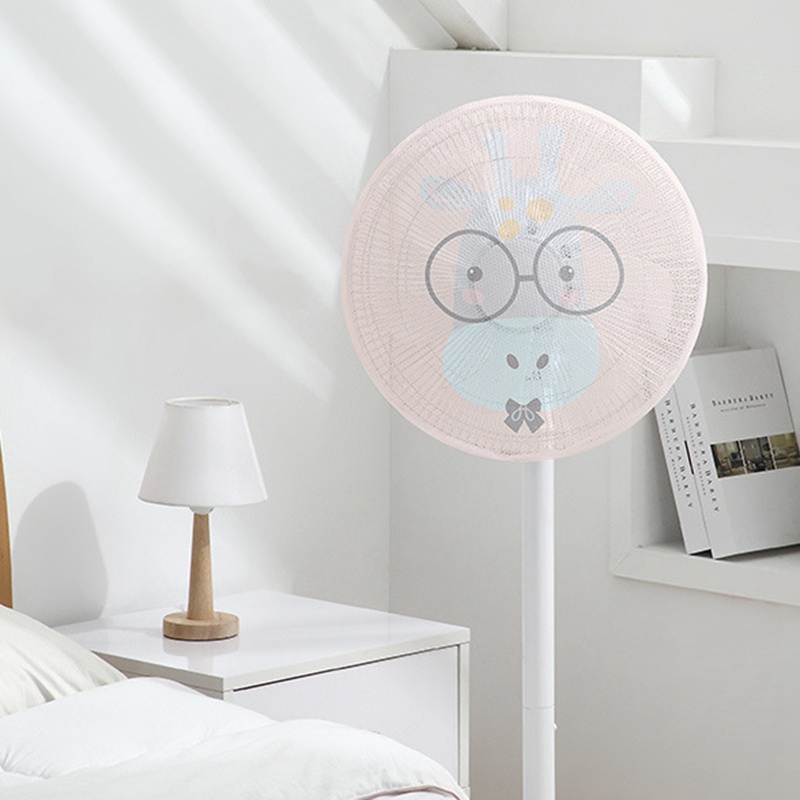 Vỏ Bọc Quạt Chống Bụi In Hình Gấu Hoạt Hình Có Dây Thun Co Giãn