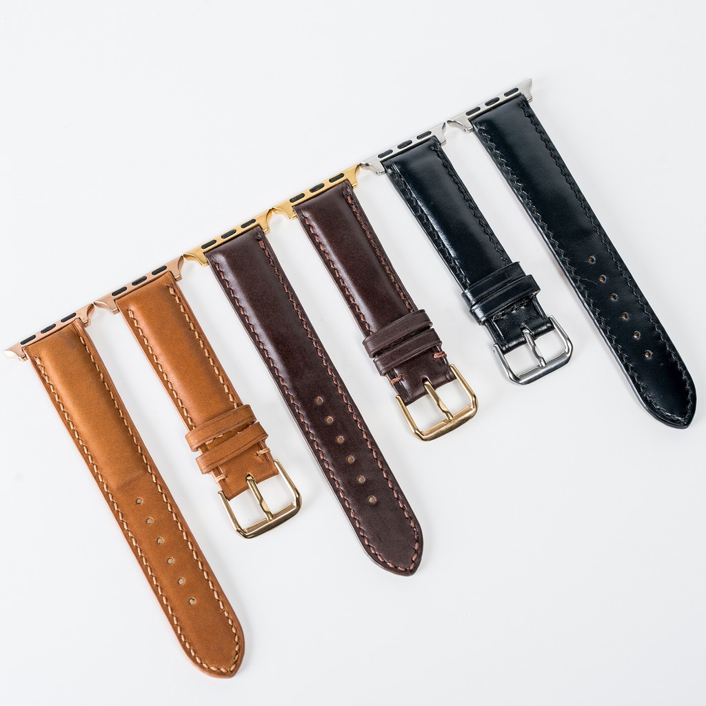 Dây đeo apple watch da bò-khâu tay thủ công D106- dây apple watch series 3 series 4 series 5-Bụi leather