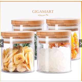 Hũ gia vị thủy tinh nắp gỗ phong cách Bắc Âu,lọ thủy tinh, hũ đựng bột đường, cà phê, đồ khô, mỳ ý- kín khí