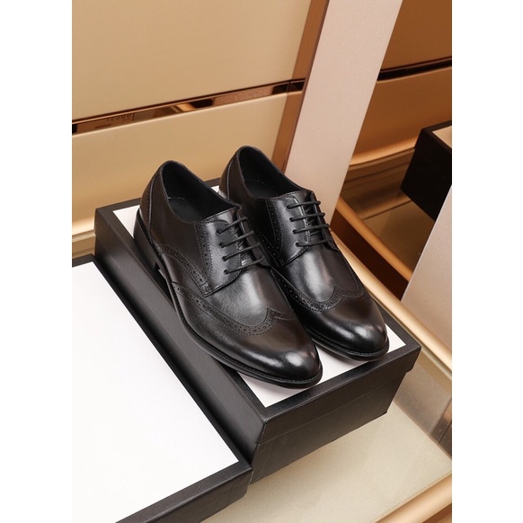 Giày tây da thật cao cấp thương hiệu Gucci GG/GC thiết kế dáng công sở cho nam