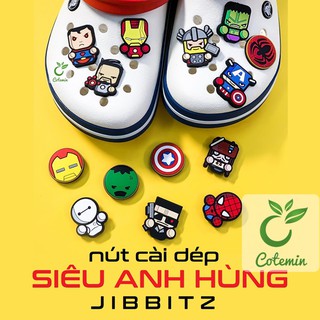 Nút cài dép sticker jibbitz 3D siêu anh hùng
