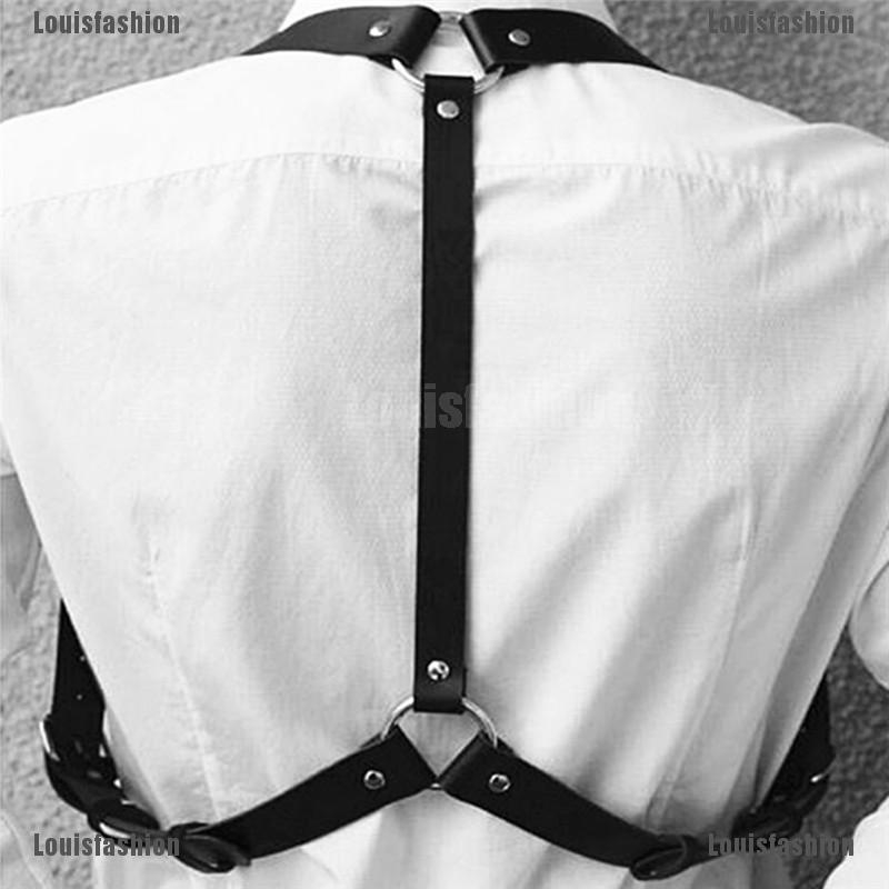 Đai Nịt Ngực Bằng Da Có Thể Điều Chỉnh Phong Cách Punk Cá Tính Cho Nam Và Nữ