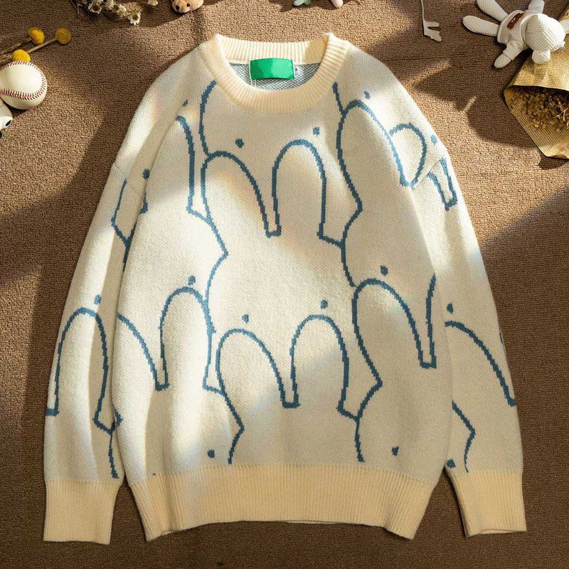 Áo Sweater Dệt Kim Cổ Tròn Dáng Rộng Thời Trang Thu Đông 2022 Dễ Thương Cho Nữ