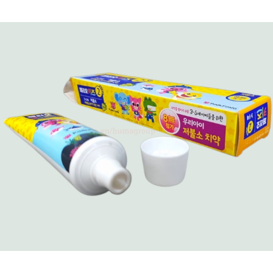 Kem Đánh Răng Trẻ Em Perioe Kids Step 2 Pinkfong Cho Bé 3-5 Tuổi 75g – Hương Trái Cây