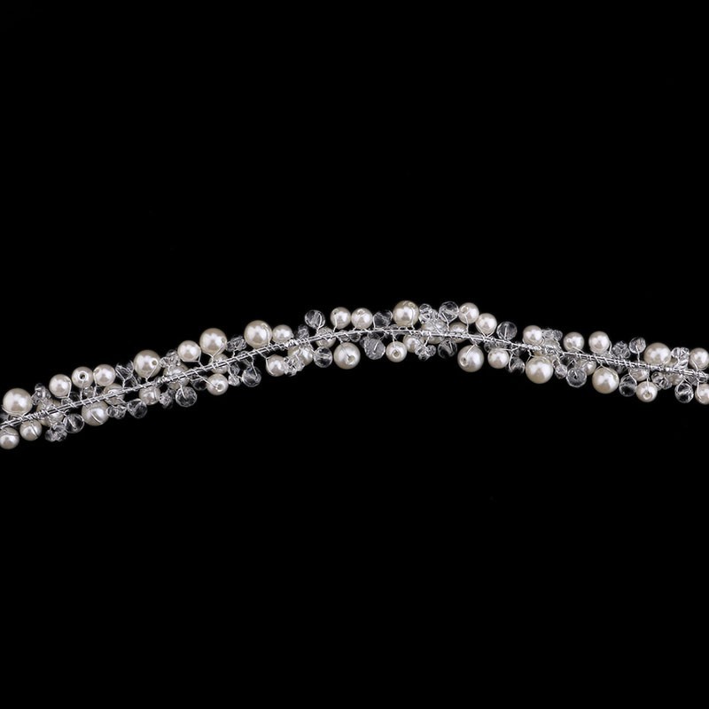 Băng đô cài tóc hạt ngọc trai thời trang quý phái cho cô dâu