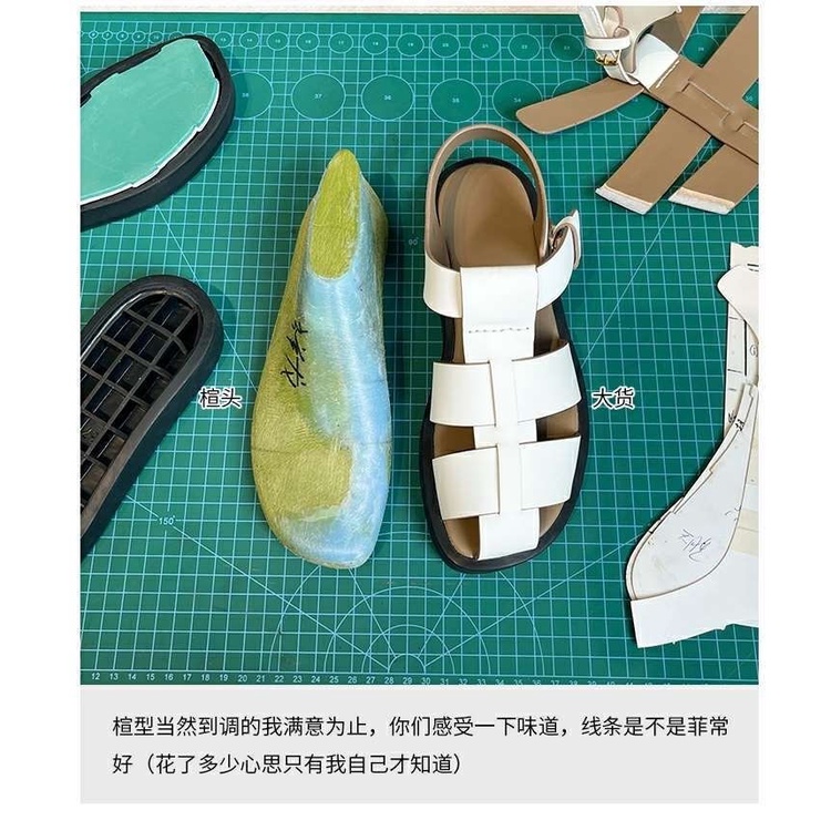 Giày sandal đế bằng phối khóa cài phong cách Hàn Quốc thời trang cho nữ