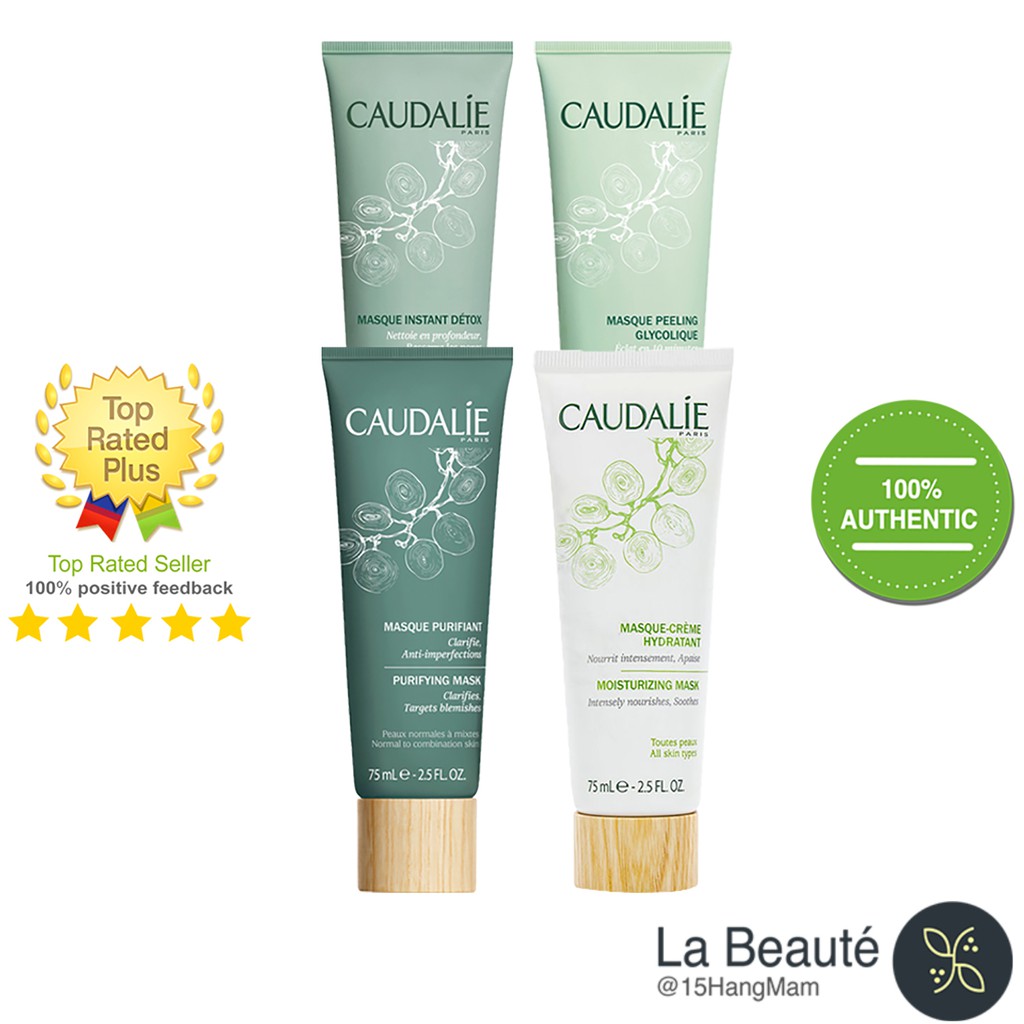 Caudalie Detox, Glycolic Peel, Purifying, Moisturizing, Purifiant Mask - Mặt Nạ Caudalie 75ml