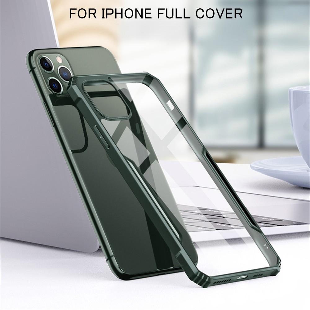 Ốp điện thoại pc+tpu trong suốt thích hợp cho iPhone 11 or Pro or Pro Max Xs Max XR X 6 6s 7 8 Plus SE2 SE 2020