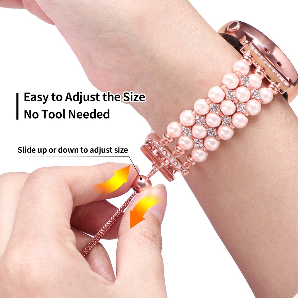 Dây Đeo Đồng Hồ 20mm Đính Kim Cương 41 42mm Có Thể Điều Chỉnh Dây Đeo Cho Samsung Active 2 Galaxy Watch 41 42mm huawei gt 2