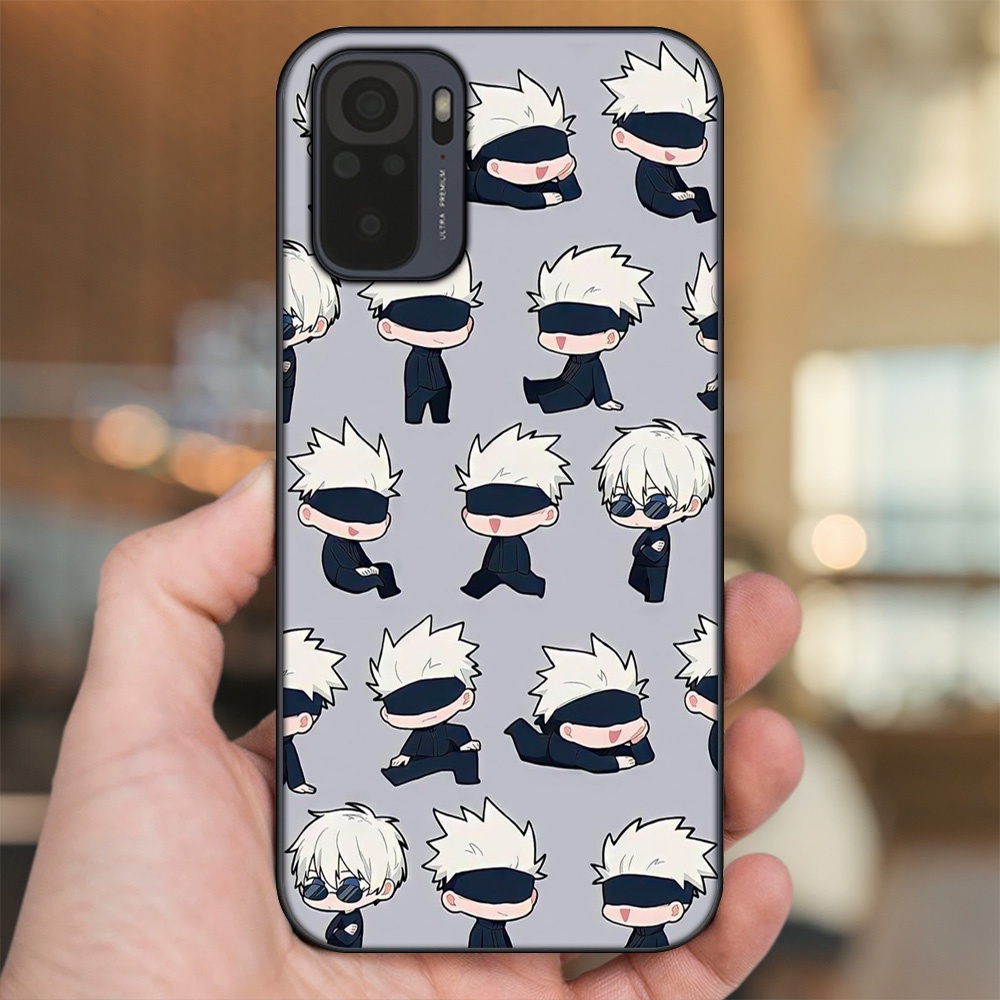 Ốp lưng Xiaomi Redmi Note 10, Note 10s viền đen in hình Satoru Jujutsu Kaisen
