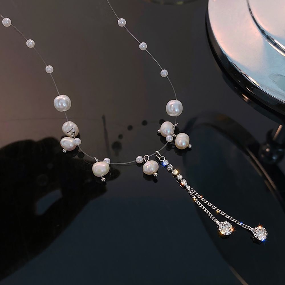 Vòng cổ Hợp Kim Đính Ngọc Trai Phong Cách Hàn Quốc Cổ Điển Dành Cho Nữ