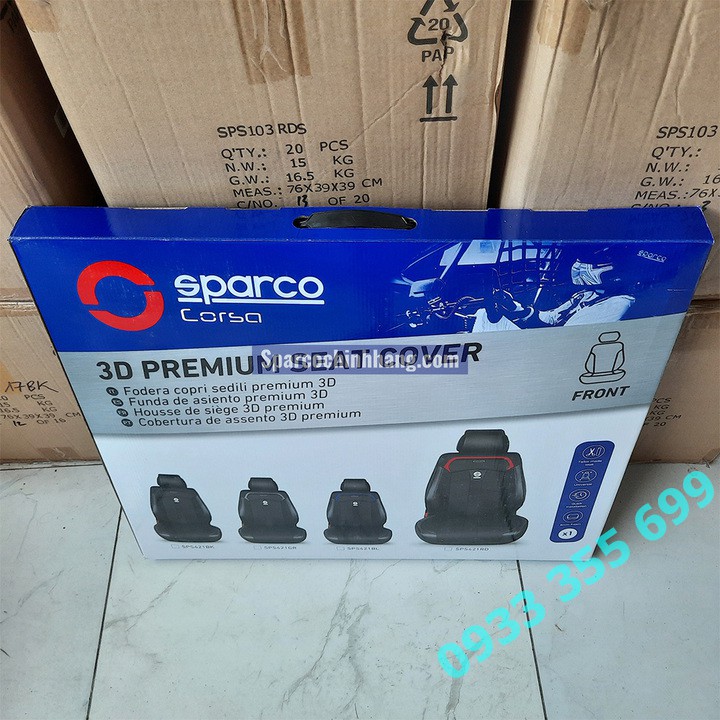 Áo lót ghế da cao cấp cho xe ô tô SPARCO SPS421BK