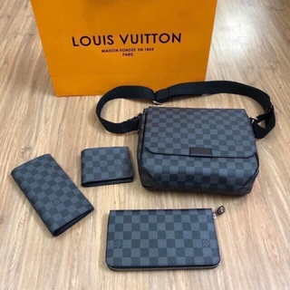 💥FREESHIP💥Túi ví L vê da thật đeo chéo_Tú L.V  đeo bụng Cao Cấp_Ví L.V ngắn-dài vân kẻ ô New