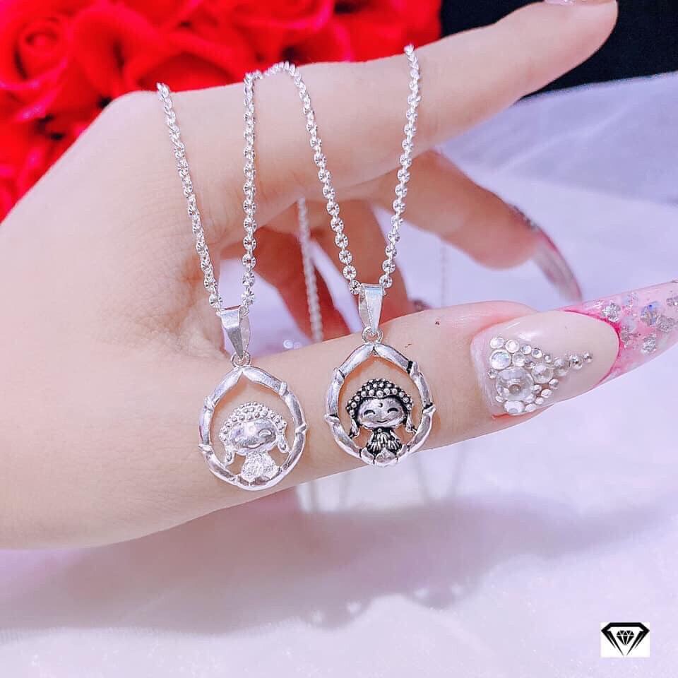 Dây chuyền bạc ta mặt chú tiểu xinh xắn LINH MIU SILVER