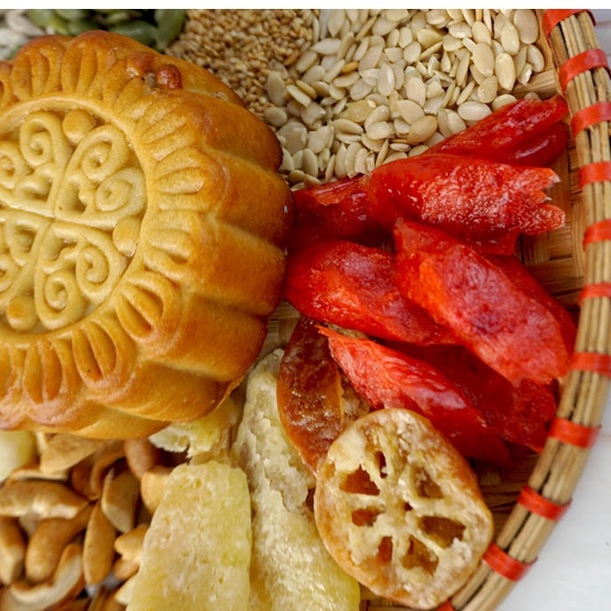 Lạp xưởng thịt làm nhân bánh trung thu siêu ngon 100g, loại thập cẩm, có màu hồng hoặc nâu sậm, vị ngọt.