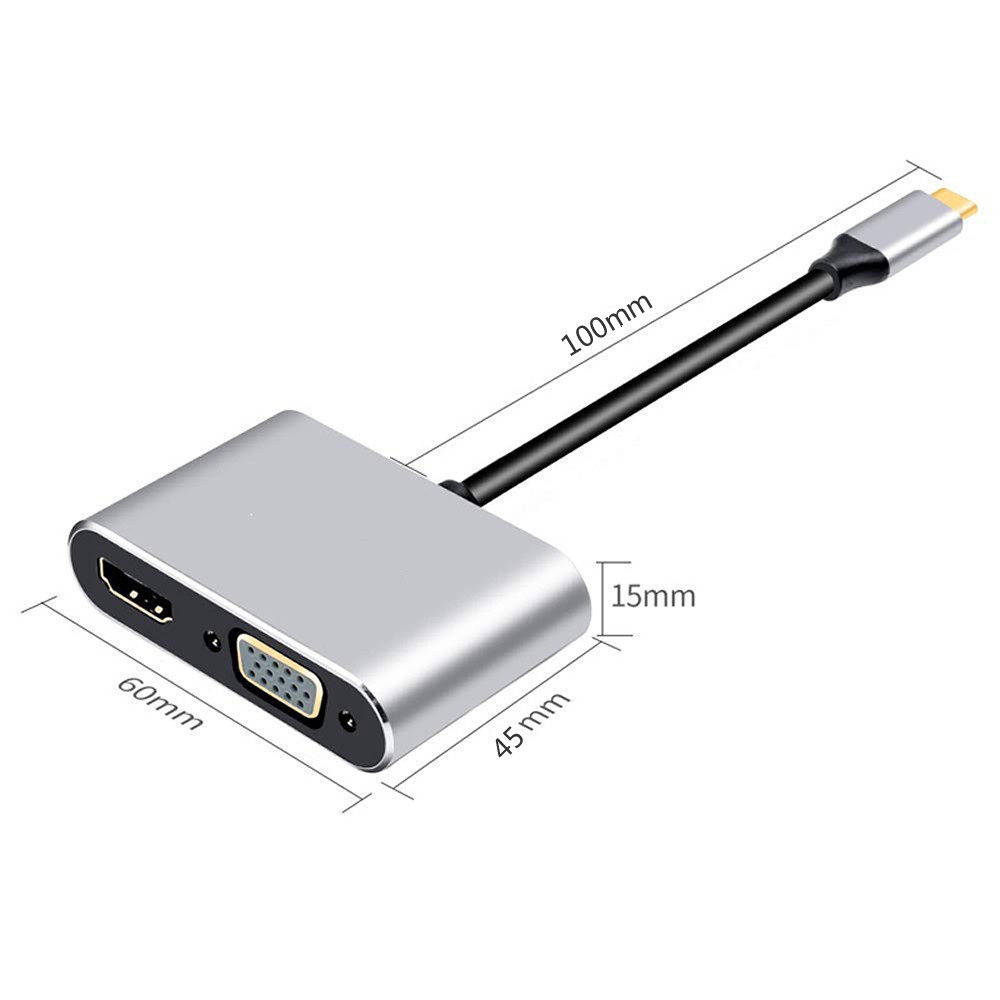 Warranty  Cwxuan Type-C to HDMI VGA Adapter USB-C PD Fast Charging USB 3.0 Hub for MacBook Nintendo Switch Samsung S9 Huawei P20