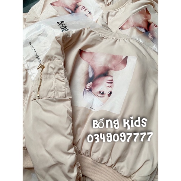 Áo Bomber Bé Gái ArianaGrande Be Nude HaM