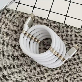 Dây cáp sạc chống rối, tự động thu gọn cho iphone, Type C, Micro USB