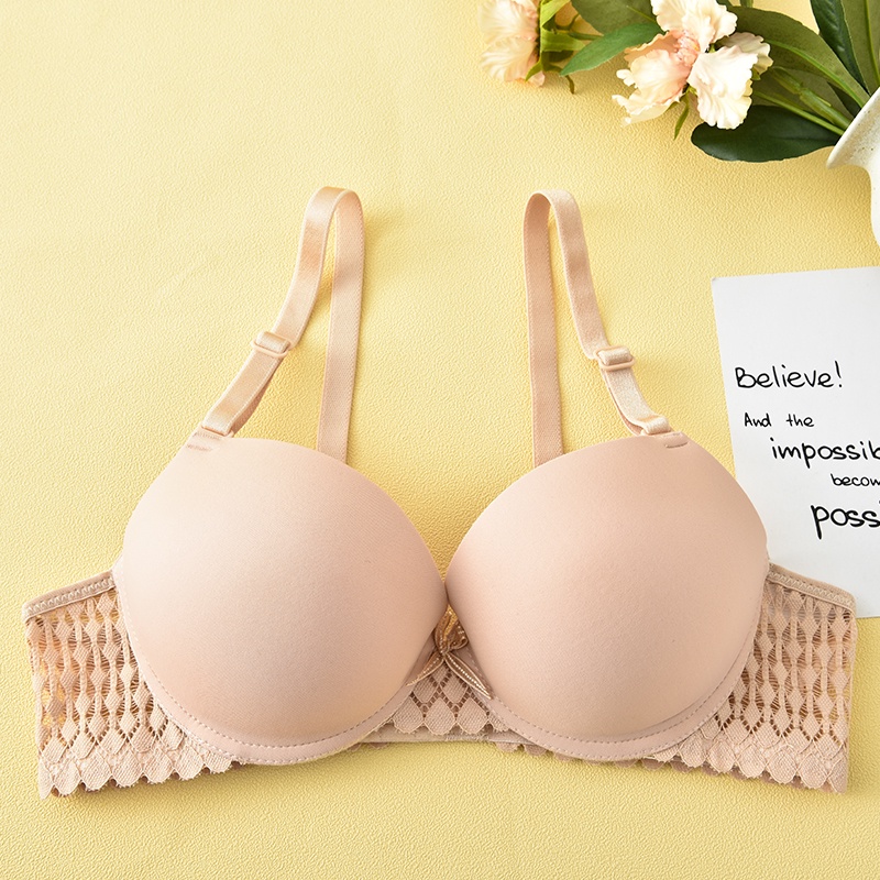 Áo Ngực Su Có Gọng 2 Dây ELSA BRA Cài Sau Viền Ren Nâng Ngực Mềm Mại Đệm Dày - CK03