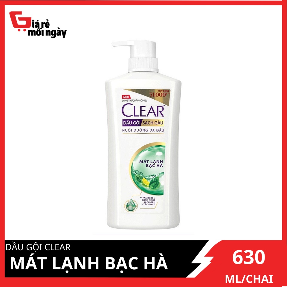 Dầu gội Clear bạc hà 900g