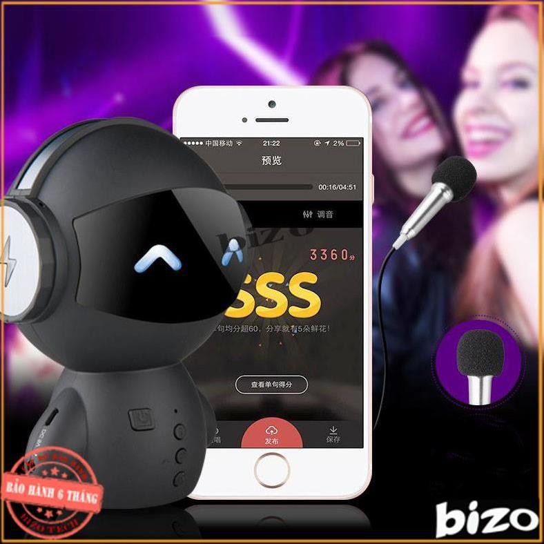 [SIÊU PHẨM CAO CẤP] Loa bluetooth ROBOT thông minh kiêm micro hát karaoke kiêm pin sạc dự phòng 2200mAh