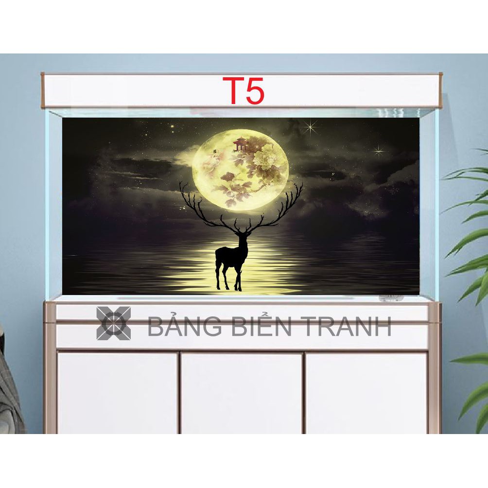 Tranh dán bể cá mẫu trăng T5