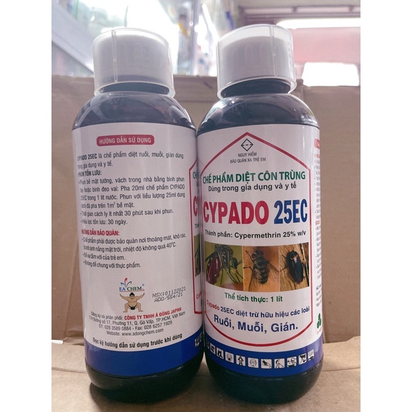 Thuốc diệt côn trùng y tế Cypado 25EC 1 lít