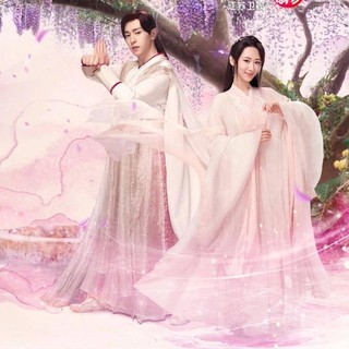 Hán phục Cẩm Mịch kèm áo choàng màu hồng Hương Mật Tựa Khói Sương cổ trang cổ phong