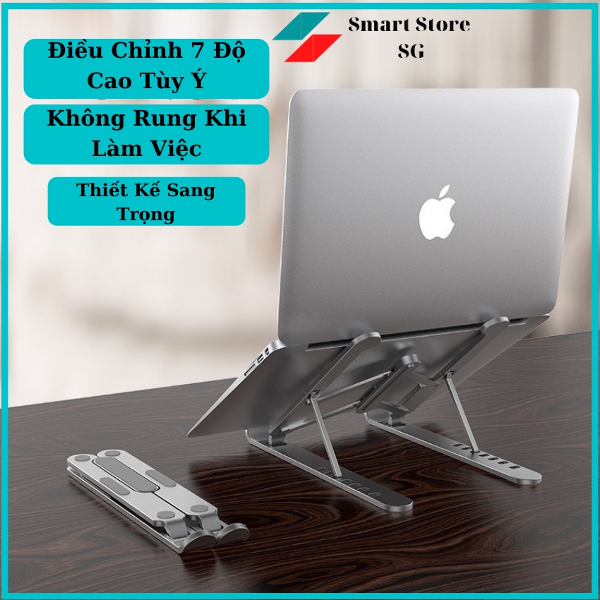 Giá đỡ Laptop, Macbook, Ipad bằng nhôm có thể điều chỉnh được độ cao, đế tản nhiệt laptop, đế kê laptop nhôm, đế laptop