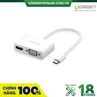 Cáp chuyển đổi usb type c to hdmi/vga hỗ trợ full hd 3d 4kx2k chính hãng ugreen 30843 cao cấp
