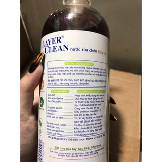 [HÀNG CHÍNH HÃNG] LAYER CLEAN nước rửa chén hữu cơ