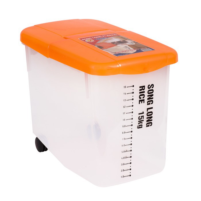 Thùng Đựng Gạo 10kg ,15Kg Nhựa Song Long Có Bánh Xe Tiện Lợi -  Thùng Đựng Gạo Nhà Bếp ,Chung Cư Cực Kì Gọn Gàng | BigBuy360 - bigbuy360.vn