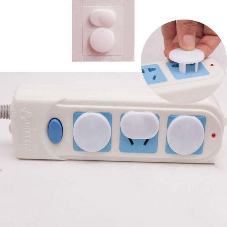 Set 10 nút chặn ổ điện 2 chấu -  Bịt ổ điện Giúp bảo vệ bé dễ dàng hơn