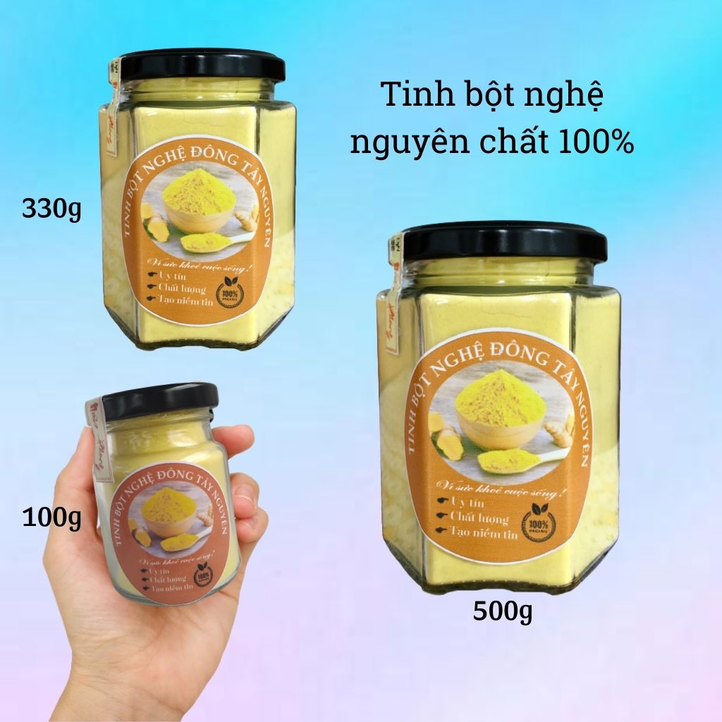 Tinh bột nghệ nguyên chất Đông Tây Nguyên 1 Kg hàng cao cấp tặng mật ong bạc hà 100ml đơn từ 510k