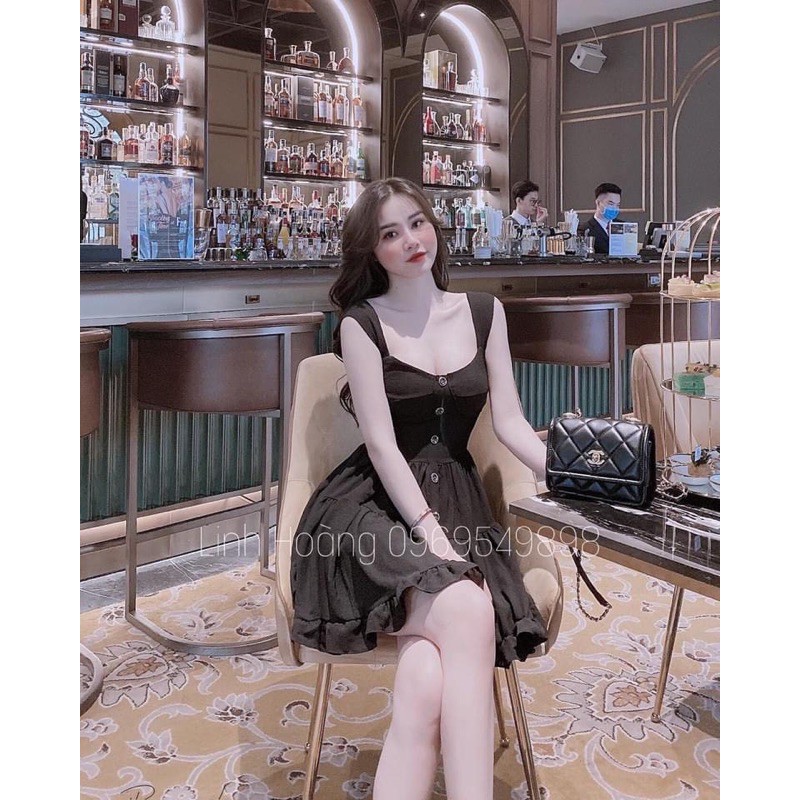 [Mã WASTMAY giảm 15% tối đa 30K đơn 150K] BÁN SỈ VÁY XOÈ 2S BÈO CÚC DỌC 2 MÀU ĐEN BE CHO NỮ | BigBuy360 - bigbuy360.vn