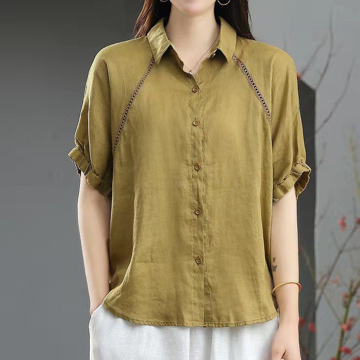 Áo Thun Cotton Lanh Dáng Rộng Tay Ngắn Thời Trang Mùa Hè Kiểu Mới Cho Nữ