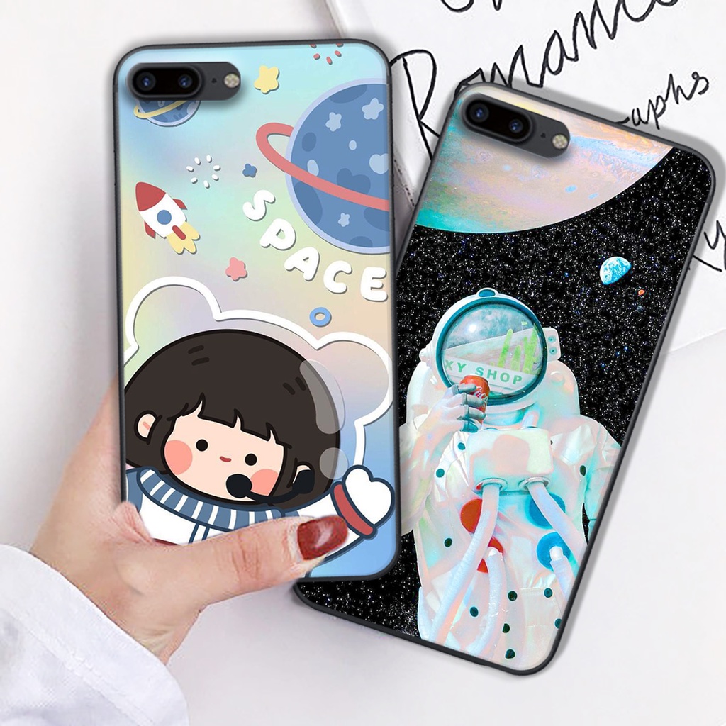 Ốp lưng Iphone 7 Plus - Iphone 7S Plus - Iphone 8 Plus - mẫu phi hành gia vũ trụ cute đáng yêu giá rẻ