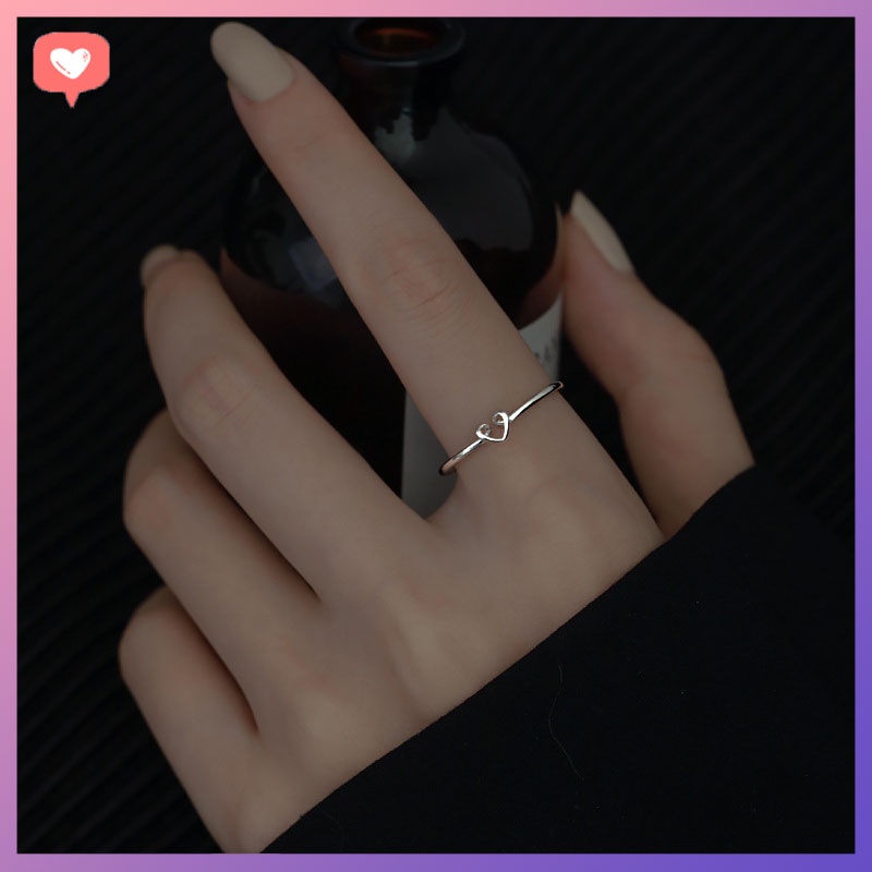 Nhẫn bạc ý S925 hình trái tim đơn giản siêu xinh N1 Give.love shop phụ kiện hàn quốc