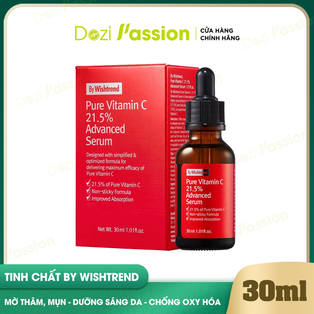 Serum Vitamin C Dưỡng Sáng Mờ Thâm Mụn - By Wishtrend Pure Vitamin C 21.5 Advanced Serum 30ml