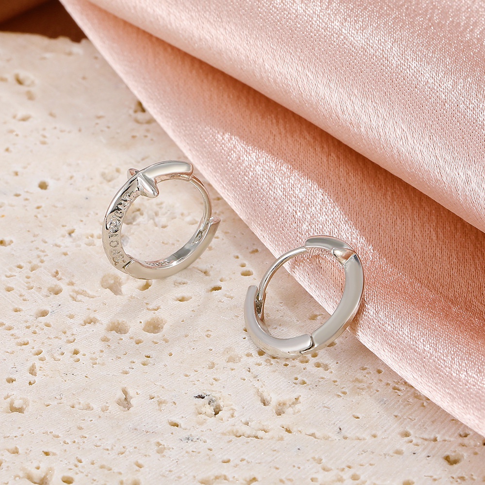 Khuyên Tai Bạc S925 Hình Tròn Nhỏ Đơn Giản Thời Trang Phong Cách Hàn Quốc Cho Nữ