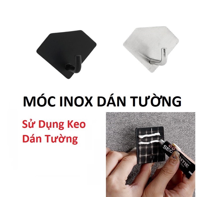 Móc Inox - Taky, Hình Kim Cương, Treo Đồ Dùng Đa Năng Nhà Tắm, Sử Dụng Keo Gắn Siêu Chắc Chắn, Chịu Lực Cao - 2003