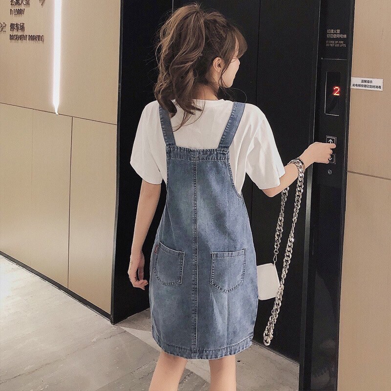 Yếm váy Jean nữ cao cấp, kiểu dáng trẻ trung NV0376